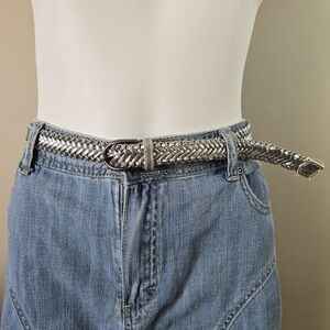 Vintage Emanuel Geraldo Silver Braided Belt